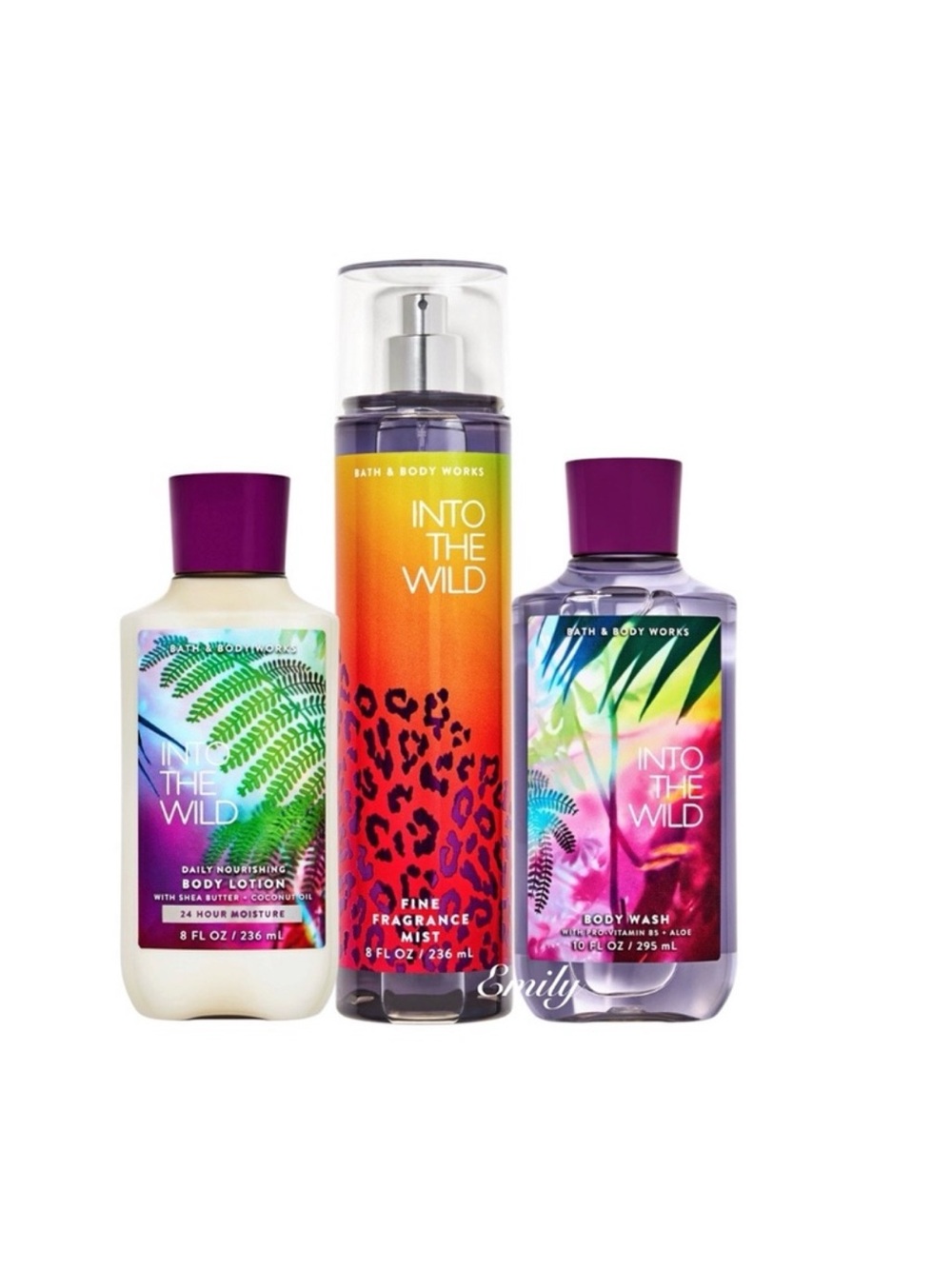 Bath & Body Works INTO THE WILD 3 Piece Body Care Collection Set